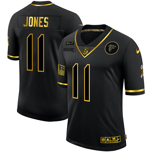 Atlanta Falcons #11 Julio Jones Men Nike 2020 Salute To Service Golden Limited NFL black Jerseys